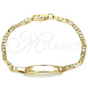 Oro Laminado ID Bracelet, Gold Filled Style Polished, Golden Finish, 03.63.2150.06 (03 MM Thickness, 6 Inches Length)