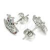 Rhodium Gold Filled Stud Earring, Crown Design, with Multicolor Micro Pave, Polished, Rhodium Finish, 02.233.0007.1