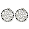 Rhodium Plated Stud Earring, with Black and White Micro Pave, Polished, Rhodium Finish, 02.233.0018.4