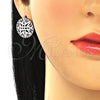 Rhodium Gold Filled Stud Earring, with Ruby and White Micro Pave, Polished, Rhodium Finish, 02.233.0018.5