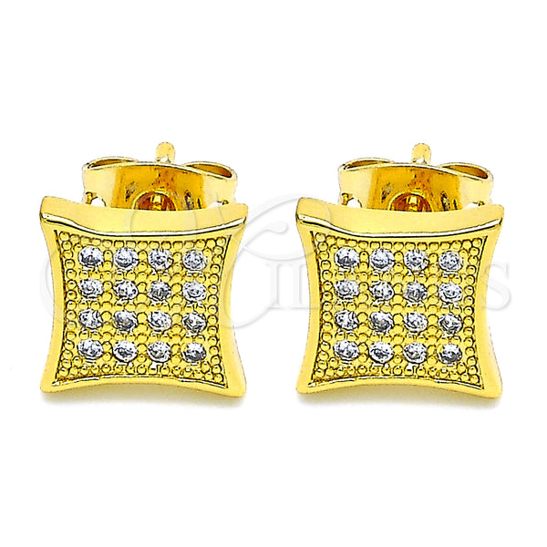 Gold Filled Ring — Stud Earring with White Micro Pave Polished 02. — alternate product view — SKU 130303 | Oro Laminado anillo — Stud Earring with blanco Micro Pave pulido 02. — SKU 130303
