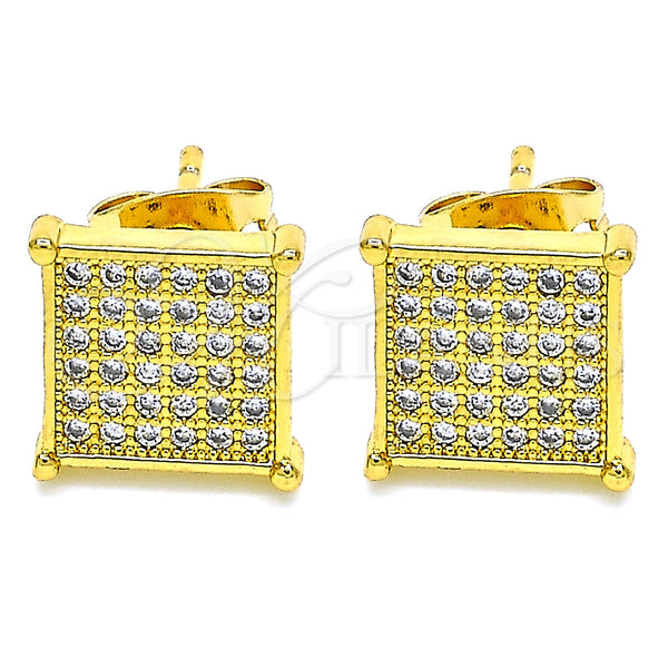 Gold Filled Ring — Stud Earring with White Micro Pave Polished 02. — alternate product view — SKU 130310 | Oro Laminado anillo — Stud Earring with blanco Micro Pave pulido 02. — SKU 130310