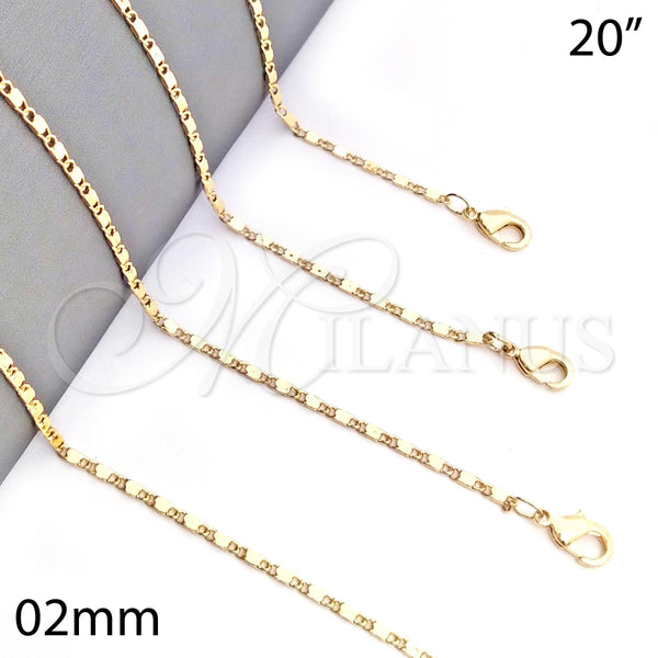 Gold Filled Necklace — Basic Necklace Polished 04. 0.60 Gauge 02 MM — main product view — SKU 130314 | Oro Laminado collar — básico Necklace pulido 04. 0.60 Gauge 02 MM — SKU 130314