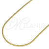 Oro Laminado Basic Necklace, Gold Filled Style Miami Cuban Design, Polished, Golden Finish, 04.213.0090.22 (02 MM Thickness, 22 Inches Length)
