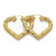 Oro Laminado Extra Large Hoop, Gold Filled Style Heart and Bamboo Design, Polished, Golden Finish, 02.60.0150.85