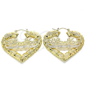 Gold Filled Hoop Earrings — Large Hoop Nameplate Design Polished 02.60. — main product view — SKU 130339 | Oro Laminado aretes de aro — Large Hoop Nameplate diseño pulido 02.60. — SKU 130339