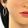 Oro Laminado Medium Hoop, Gold Filled Style Diamond Cutting Finish, Tricolor, 02.170.0295.30