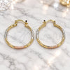 Oro Laminado Medium Hoop, Gold Filled Style Diamond Cutting Finish, Tricolor, 02.170.0295.30