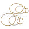Oro Laminado Medium Hoop, Gold Filled Style Diamond Cutting Finish, Tricolor, 02.170.0295.30