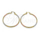 Oro Laminado Large Hoop, Gold Filled Style Pink Diamond Cutting Finish, Tricolor, 02.170.0295.50