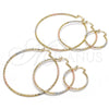Oro Laminado Large Hoop, Gold Filled Style Pink Diamond Cutting Finish, Tricolor, 02.170.0295.50