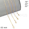 Oro Laminado Basic Necklace, Gold Filled Style Polished, Golden Finish, 04.213.0032.20 (02 MM Thickness, 20 Inches Length)