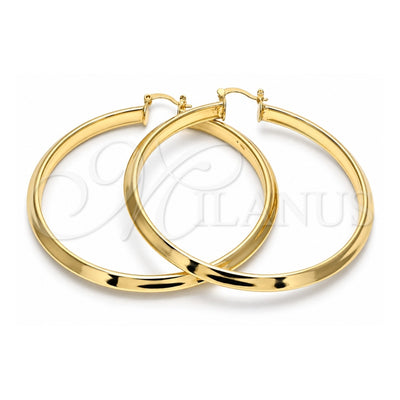 Oro Laminado Extra Large Hoop, Gold Filled Style Hollow Design, Polished, Golden Finish, 02.261.0050.70