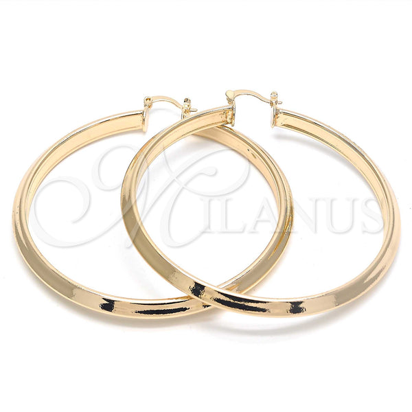 Gold Filled Hoop Earrings — Extra Large Hoop Hollow Design Polished 02. — main product view — SKU 130358 | Oro Laminado aretes de aro — Extra Large Hoop Hollow diseño pulido 02. — SKU 130358