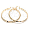 Oro Laminado Extra Large Hoop, Gold Filled Style Hollow Design, Polished, Golden Finish, 02.261.0050.70