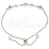 Sterling Silver Fancy Bracelet, Heart Design, with Multicolor Cubic Zirconia and White Micro Pave, Polished, Rhodium Finish, 03.175.0001.11 (01 MM Thickness, 11 Inches Length)