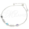 Sterling Silver Fancy Bracelet, Infinite Design, with Multicolor Cubic Zirconia, Polished, Rhodium Finish, 03.175.0002.11 (01 MM Thickness, 11 Inches Length)