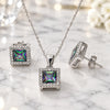 Sterling Silver Earring and Pendant Adult Set, with Vitrail Medium Cubic Zirconia and White Crystal, Polished, Rhodium Finish, 10.175.0073.5