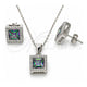 Juego de Arete y Dije de Adulto 10.175.0073.5 Plata Rodinada, con Zirconia Cubica Vitrail Medium y Cristal Blanca, Pulido, Rodinado