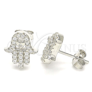 Sterling Silver Ring — Stud Earring Judaica and Hand of God Design — main product view — SKU 130369 | Plata 925 anillo — Stud Earring Judaica and Hand of God diseño — SKU 130369