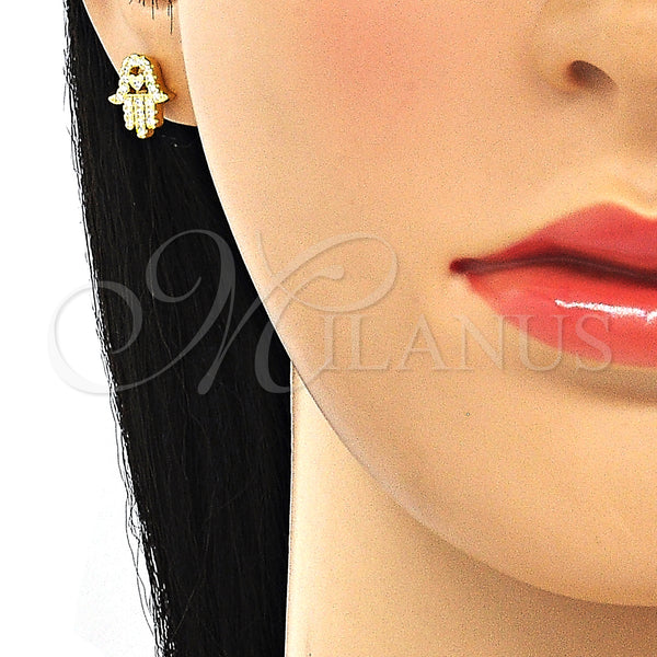 Sterling Silver Ring — Stud Earring Hand of God and Judaica Design — alternate product view — SKU 130371 | Plata 925 anillo — Stud Earring Hand of God and Judaica diseño — SKU 130371