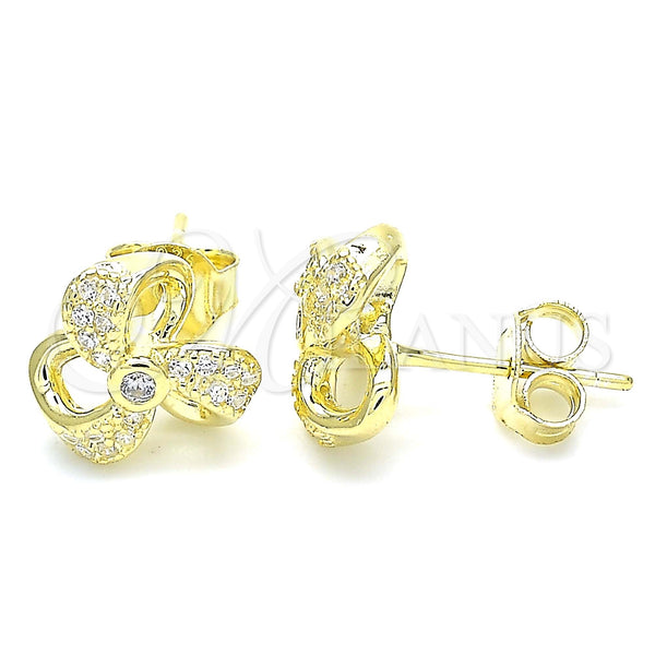 Sterling Silver Ring — Stud Earring Flower Design with White Cubic Zirconia — main product view — SKU 130380 | Plata 925 anillo — Stud Earring flor diseño with blanco Cubic Zirconia — SKU 130380