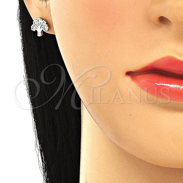 Sterling Silver Ring — Stud Earring Tree Design with White Cubic Zirconia — alternate product view — SKU 130381 | Plata 925 anillo — Stud Earring Tree diseño with blanco Cubic Zirconia — SKU 130381