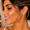 Sterling Silver Stud Earring, Tree Design, with White Cubic Zirconia, Polished, Rose Gold Finish, 02.336.0122.1 for wholesale, additional product view 2