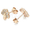 Sterling Silver Stud Earring, Tree Design, with White Cubic Zirconia, Polished, Rose Gold Finish, 02.336.0122.1 for wholesale, additional product view 4