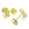 Sterling Silver Stud Earring, Tree Design, with White Cubic Zirconia, Polished, Golden Finish, 02.336.0122.2