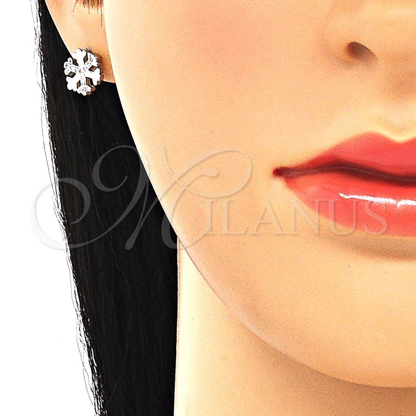 Sterling Silver Ring — Stud Earring with White Cubic Zirconia Polished 02. — alternate product view — SKU 130393 | Plata 925 anillo — Stud Earring with blanco Cubic Zirconia pulido 02. — SKU 130393