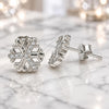 Sterling Silver Stud Earring, with White Cubic Zirconia, Polished, Rhodium Finish, 02.336.0126