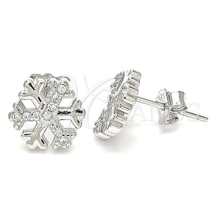 Sterling Silver Ring — Stud Earring with White Cubic Zirconia Polished 02. — main product view — SKU 130393 | Plata 925 anillo — Stud Earring with blanco Cubic Zirconia pulido 02. — SKU 130393