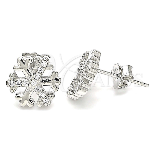 Sterling Silver Ring — Stud Earring with White Cubic Zirconia Polished 02. — main product view — SKU 130393 | Plata 925 anillo — Stud Earring with blanco Cubic Zirconia pulido 02. — SKU 130393