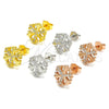 Sterling Silver Stud Earring, with White Cubic Zirconia, Polished, Rhodium Finish, 02.336.0126