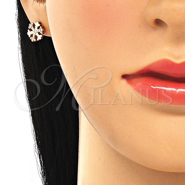 Sterling Silver Ring — Stud Earring with White Cubic Zirconia Polished Rose — alternate product view — SKU 130394 | Plata 925 anillo — Stud Earring with blanco Cubic Zirconia pulido Rose — SKU 130394