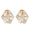 Sterling Silver Stud Earring, with White Cubic Zirconia, Polished, Rose Gold Finish, 02.336.0126.1