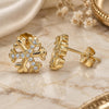 Sterling Silver Stud Earring, with White Cubic Zirconia, Polished, Golden Finish, 02.336.0126.2