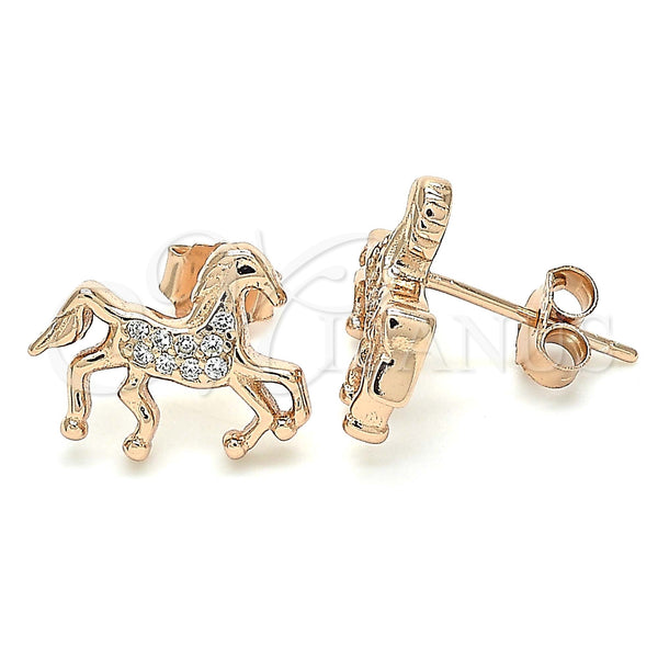 Sterling Silver Ring — Stud Earring Horse Design with White Micro Pave — main product view — SKU 130396 | Plata 925 anillo — Stud Earring Horse diseño with blanco Micro Pave — SKU 130396