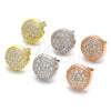 Sterling Silver Stud Earring, with White Micro Pave, Polished, Rose Gold Finish, 02.336.0127.1