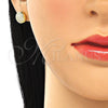 Sterling Silver Stud Earring, with White Micro Pave, Polished, Golden Finish, 02.336.0127.2