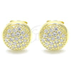 Sterling Silver Stud Earring, with White Micro Pave, Polished, Golden Finish, 02.336.0127.2