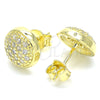 Sterling Silver Stud Earring, with White Micro Pave, Polished, Golden Finish, 02.336.0127.2