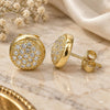 Sterling Silver Stud Earring, with White Micro Pave, Polished, Golden Finish, 02.336.0127.2