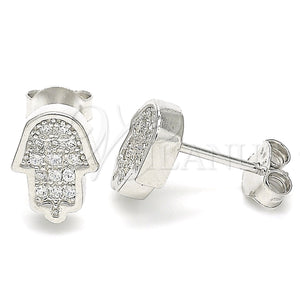 Sterling Silver Ring — Stud Earring Judaica and Hand of God Design — main product view — SKU 130415 | Plata 925 anillo — Stud Earring Judaica and Hand of God diseño — SKU 130415