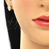 Sterling Silver Stud Earring, Hand of God Design, with White Micro Pave, Polished, Golden Finish, 02.336.0132.2