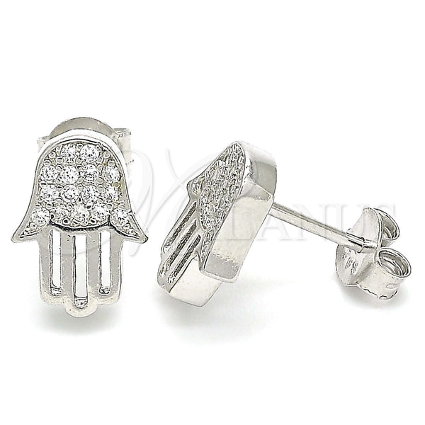 Sterling Silver Ring — Stud Earring Judaica and Hand of God Design — main product view — SKU 130418 | Plata 925 anillo — Stud Earring Judaica and Hand of God diseño — SKU 130418