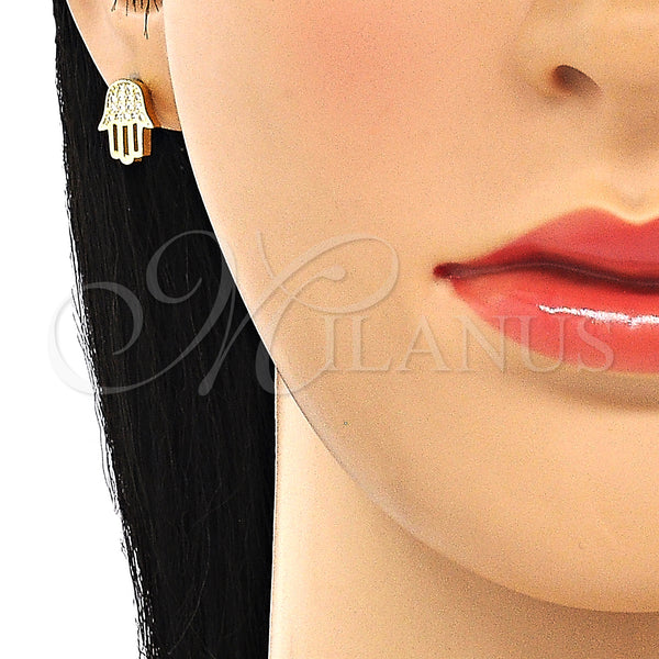 Sterling Silver Ring — Stud Earring Judaica and Hand of God Design — alternate product view — SKU 130420 | Plata 925 anillo — Stud Earring Judaica and Hand of God diseño — SKU 130420