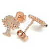 Sterling Silver Stud Earring, Tree Design, with White Micro Pave, Polished, Rose Gold Finish, 02.336.0051.1 for wholesale, additional product view 4