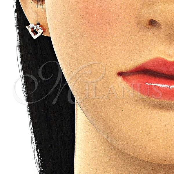 Sterling Silver Ring — Stud Earring Heart Design with White Cubic Zirconia — alternate product view — SKU 130429 | Plata 925 anillo — Stud Earring corazón diseño with blanco Cubic Zirconia — SKU 130429
